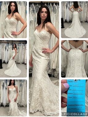 Strapless Lace Mermaid Wedding Dress in Ivory